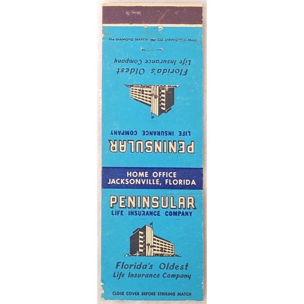 Front Strike Matchbook Cover Peninsular Insurance Jacksonville FL Florida